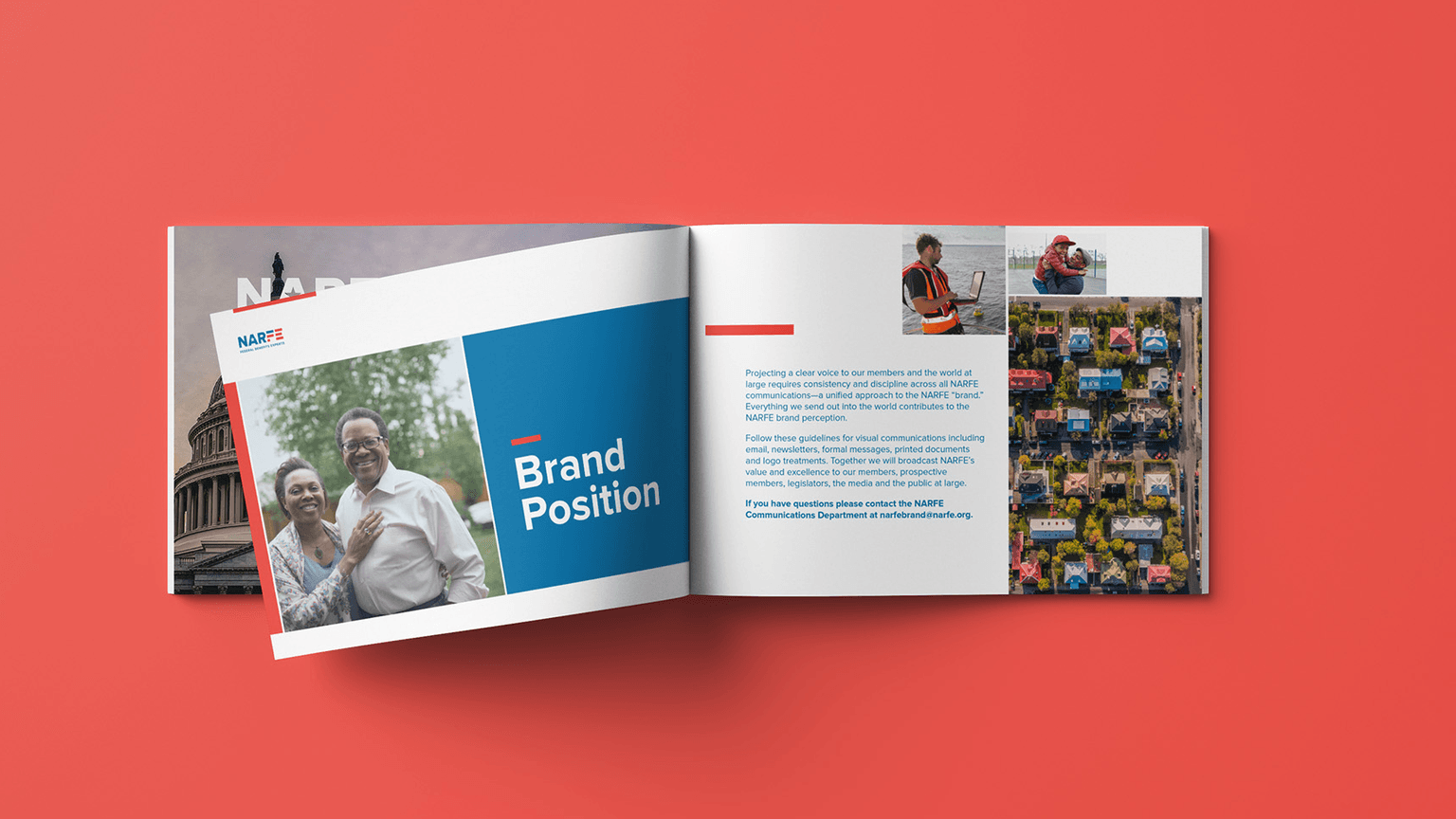 Picture of open brochure showing a page titled "Brand Position"