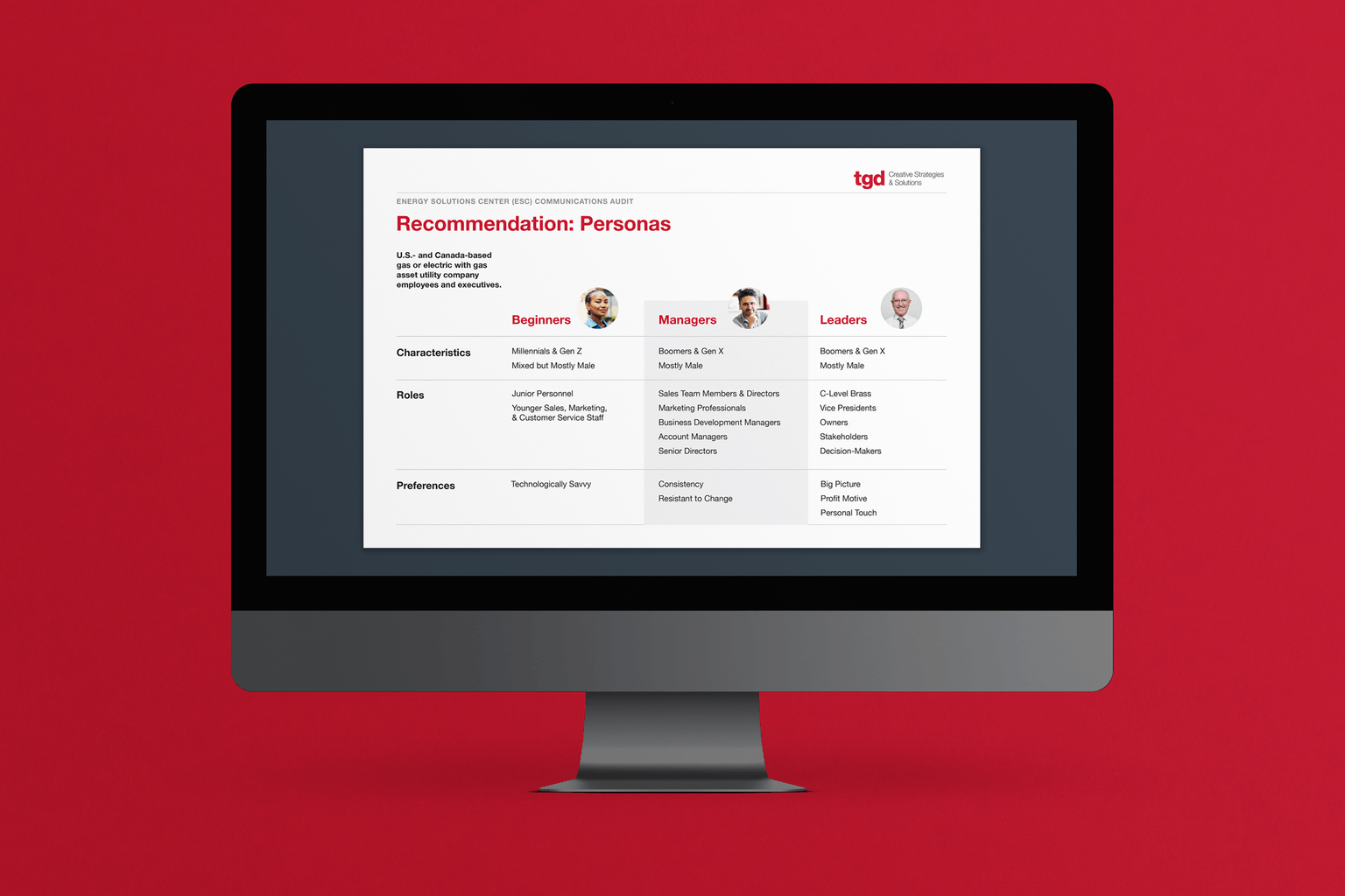 Picture of computer screen showing a presentation